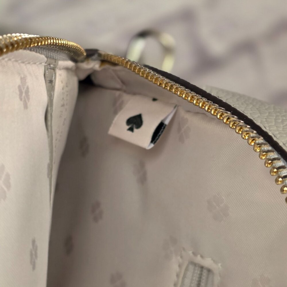 Kate Spade New York Margaux Leather Women Universal Laptop Bag True Taupe Mint - Picture 14 of 16